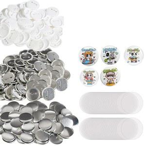 VEVOR 500 세트 2.25인치 58mm 핀 백 버튼 부품, DIY 원형 배지 금속 탑, 플라스틱/금속 버튼, 클리어 필름, 선물용 빈 종이 포함, 기계 미포함