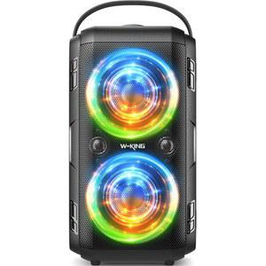 W-KING 파티 가장 시끄러운 휴대용 블루투스 스피커 무선 붐 박스, 180W Max 대형 야외 4 드라이버, 2*4.04인치 서브우퍼, 80W HD 105dB 내추럴 딥 베이스, IPX5/24H/EQ/USB/TF/AUX