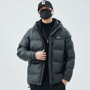 [하프클럽/모노무드]모노무드 pu가죽 다운재킷 후드 패션 겨울 남성 코트