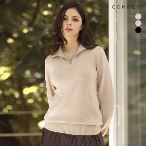 코모도 22FW 여성 기모 레이어드 니트
