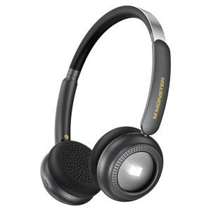 Monster N-Tune MINI 01 무선 헤드셋 통화(블랙) 속도 무선 충전, 깨끗한 - 핸즈프리 블루투스 6.0 시간, 편안하고 헤드폰 온이어 오디오, 디자인, 재생 가벼운 갖춘 50시간 기능을