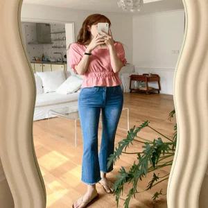[자체제작] 아담스 키작녀 밑단 컷팅 데일리 청바지(3color)