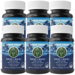 하와이안 스피루리나 원말 100% 180정 6통 18개월분 스피룰리나 하와이 하와이산 스피루니나 스피루나