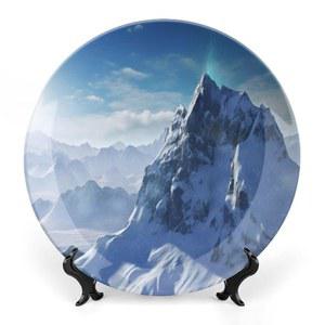 LPSADGF 설산 장식 접시 디스플레이 스탠드가 있는 중국 도자기 맞춤형 본 기념 선물 커플 홈 장식용 10인