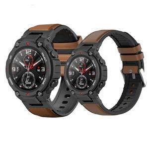 Huami Amazfit T-Rex 2 가죽 스트랩, 스마트 워치 밴드 교체 손목 팔찌 벨트, Xiaomi T Pro Trex Correa용