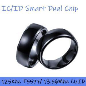 IC ID 듀얼 칩 스마트 링 RFID 변경 가능 키, 13.56mhz 1k S50 Cuid Gen2 복사 태그 125khz T5577 재기록