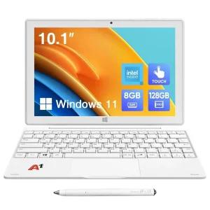 ECOHERO 2-in-1 탈착식 터치 스크린 노트북 8GB DDR4 RAM 128GB SSD 10.1인치 윈도우 11 태블릿 키보드 포