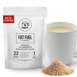 FAT FUEL 케토 커피 22g 프리미엄 지방 - 그라스 페드 버터, MCT 오일, 코코넛 & 레드몬드 리얼 솔트 포함 - 인스턴트 커피, 넷 카브 1개, 진정한 식사 대용품 - 15인분
