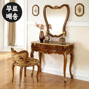 [벤티스가구]입식 마호가니 엔틱 화장대 세트 원목 콘솔 수납 가구 미니 화장대 틈새 공주 고급 900