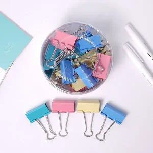 사무용 오피스 문서 집게 파스텔칼라 41mm 24개