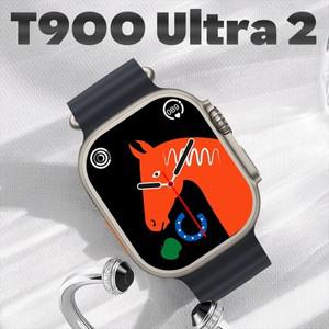 T900  2 스마트 시계 49mm 남성 여성 블루투스 통화 BT 음악 게임 안드로이드 IOS무선 충전 NFC Smartwatc