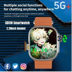 안드로이드 CDS9  5G 스마트워치 2.2 AMOLED HD 180도 회전 카메라 심박수 SpO2 수면 추적 GPS 4G IP67 방