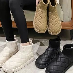 여성 패딩 부츠 1P 겨울 보온 캐주얼 니트양말 신발 패딩부츠 겨울부츠 여성부츠 여자부츠