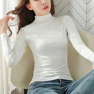 인견 레이온 넥 티셔츠 하프 폴라 오피스 룩 반티셔츠