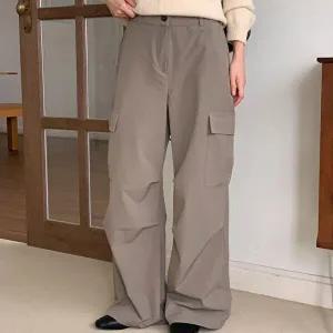 [옷자락]여자 파라슈트 카고 아메카지룩 비죠 와이드 가을 바지