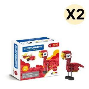 맥포머스 십자블록 퍼즐 튜브형 크래프트 레드 X 2p