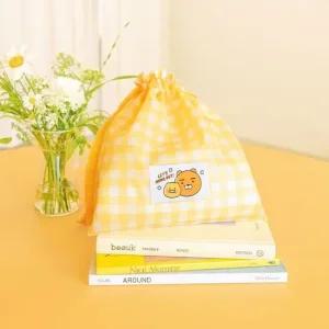 카카오프렌즈 여행파우치 STRING 끈파우치 노랑파우치 여행용스트링파우치 조리개파우치 캐리어용파우치