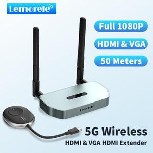 Lemorele 무선 4K HDMI 비디오 송신기 및 리시버 익스텐더 어댑터 TV 스틱 동글 키트 모니터 프로젝터 노트