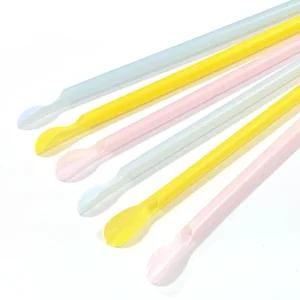 6mm 20cm 스푼 슬러시빨대 벌크포장 연색 1봉 500개
