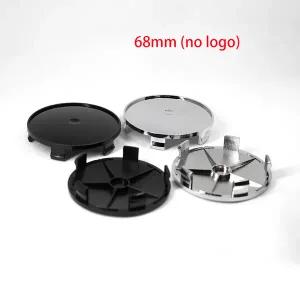 자동차휠캡 4 개/ 블랙 실버 68mm 로고 없음 범용 자동차 허브 캡 휠 센터 Hubcap 타이어 스티커 장식 액세
