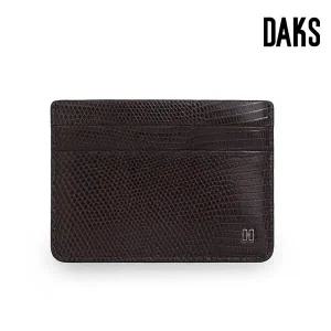[닥스]닥스 리얼리자드 금속장식 브라운 카드지갑 (DBHO4F770W3)