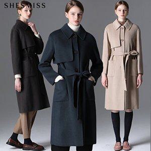 [쉬즈미스][쉬즈미스(SHESMISS)] 캐시미어 건플랩 핸드메이드 울코트 (택가격: 488000원)