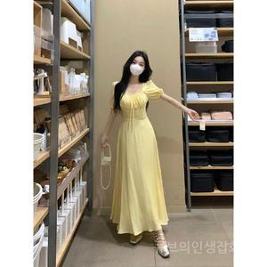 여름 원피스 빅사이즈 휴양지 시원한 반팔 플리츠 린넨 베이지 쉬폰 하객룩 나시 여성