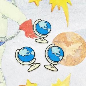 열접착 의류 지구본 자수 스티커 패치 와펜 옷에붙이는스티커 자수와펜 자수패치제작 열접착와펜
