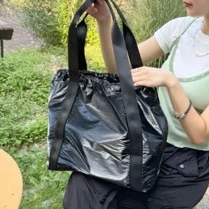 밴딩 유광 빅사이즈 데일리 숄더끈 쇼퍼백 패션 셔링 셔링쇼퍼백 밴딩쇼퍼백 빅사이즈쇼퍼백