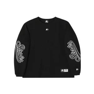 [스타터 블랙라벨]웨이브 로고 와플 롱슬리브 (블랙) SA243ILS28_BLK