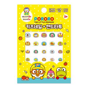에이프릴코리아 뽀로로 키즈 네일 스티커 2p + 핸드타투 세트 빼꼼 뽀로로 SPR01, 혼합색상, 1개
