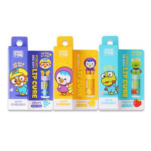 뽀로로 립큐어 3종 (뽀로로1개+ 패티1개 +크롱1개) 24년제조, 1개