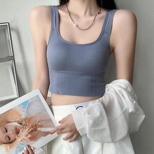 [오노마] ONM 여성용 크롭탑 캡내장 슬리브리스 나시 색상 운동복