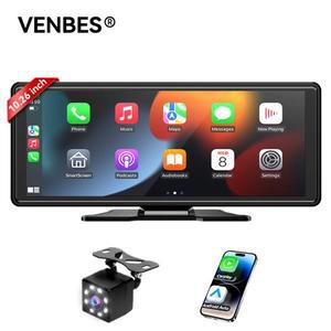 VENBES 10.26인치 카플레이 안드로이드 오토 멀티미디어 차량용 비디오 IPS 스크린 미러링크 USB