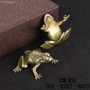 레트로 황동 수집 돈 두꺼비 개구리 장식 작은 차 애완 인형 공부 컬렉션
