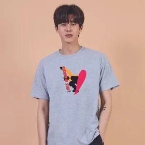 키밍 스키보드 그래픽 캐쥬얼 반팔티 WC 메이커커플티 20대후반커플티 맨투맨패션