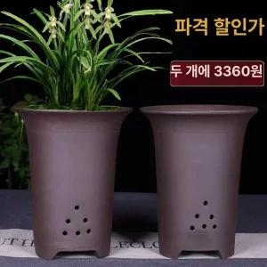 도비에닛 난초 화분 동양난 도자기 식물 호접란 원형