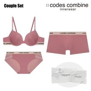 [롯데백화점]코데즈컴바인 이너웨어 베이직 핑크 [몰드브라+팬티+드로즈] 커플속옷세트 (CEWBRBPDR961PK)