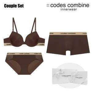 [롯데백화점]코데즈컴바인 이너웨어 베이직 브라운[몰드브라+팬티+드로즈] 커플속옷세트 (CEWBRBPDR961BR)