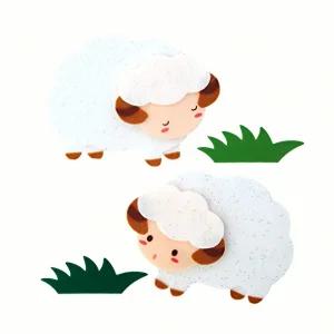 반짝이 펠트 소품 아기 양 하트 장식 유아 인형 장난감 교구 모빌 크래프트 베이비 리폼