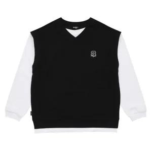 에꼴리에 세이브존03 브이넥 조끼 레이어드티  kyy24A1403-BK
