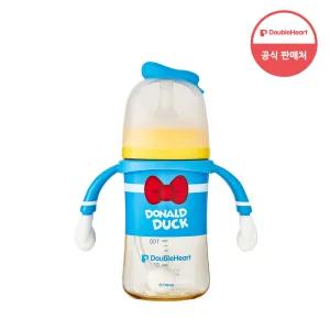 더블하트 모유실감 디즈니 에디션 푸우 240ml (핸들포함) PPSU 젖병 빨대컵