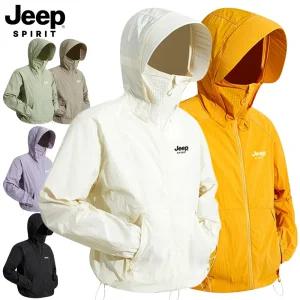 지프 JEEP SPIRIT 남녀공용 얇은 바람막이 여름 커플 점퍼 윈드브레이커 일상복 운동복 통기성 자외선 차단 자켓 남성 여성 JP2501