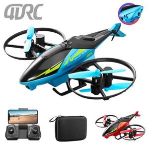 4DRC 미니 M3 4.5CH RC 헬리콥터 2.4G 3D 곡예 비행 고도 홀드 카메라 원격 제어 드론 장난감, 블루/레드