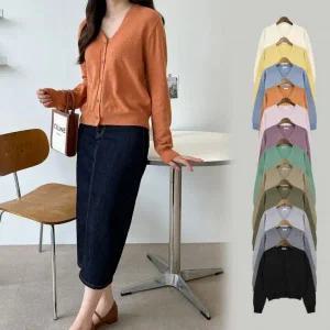 마리엘 캐시미어 가디건 SD220803 필수아이템 롱가디건 브이넥 V넥 쿨제이 여성 롱기장  여성정장유