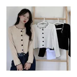 프릴 니트 이너 가디건 LLO112 반팔 미니 원피스 그물 볼레로가디건 뜨개  미니볼레로 여성