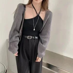 부드러운 소재두툼한 간절기 핫한 볼레로 가디건뜨개 니트미니 예쁜 니트로 로가디건