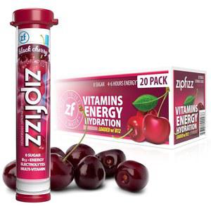 Zipfizz 블랙 체리 데일리 에너지 드링크 파우더 전해질 파우더 20팩 i##e#s: 3-in-1 지속 에너지 ^^ 빠른 수분 공급 ^^ 필수 비타민 ^^ 무설탕 ^^ 비타민 B-12 함유 ^^ 제 :i#e#s