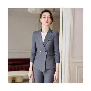 손오반 여자 데일리룩 정장세트 유니폼 키작 오피스룩 봄가을 매니저 면접 교사 KUK3