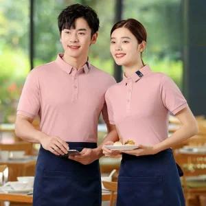 종업원유니폼 여름 반팔 앞치마 홀서빙 긴팔 웨이터 셰프